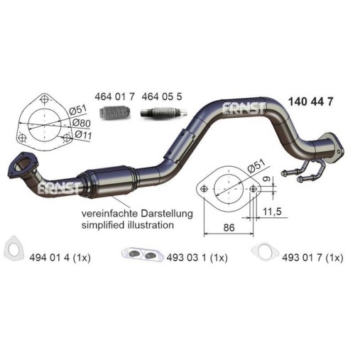 Abgasrohr ernst 140447 - abgasrohr,